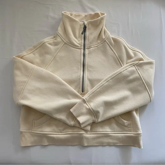 1/2 Zip Funnel Neck Crop Sweater - Picture 2 of 6